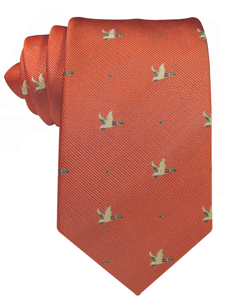 corbata seda naranja patos