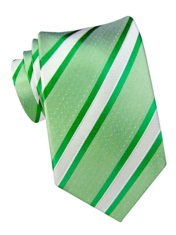 corbata seda rayas verdes y blancas