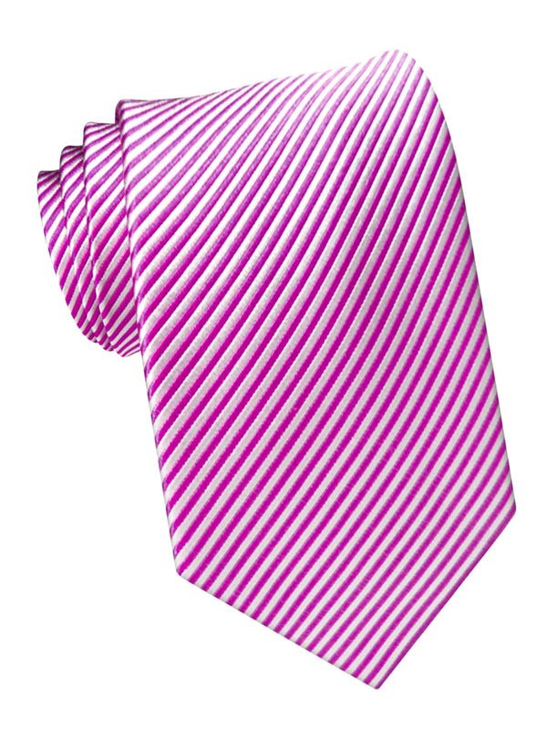 corbata seda rayas moradas y blancas