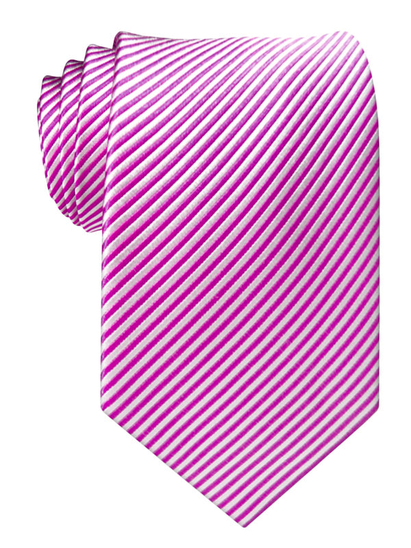 corbata seda rayas moradas y blancas