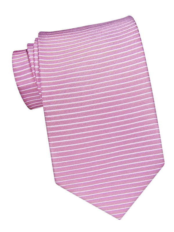 corbata seda rayas malva y plata