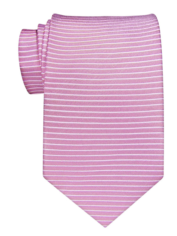 corbata seda rayas malva y plata