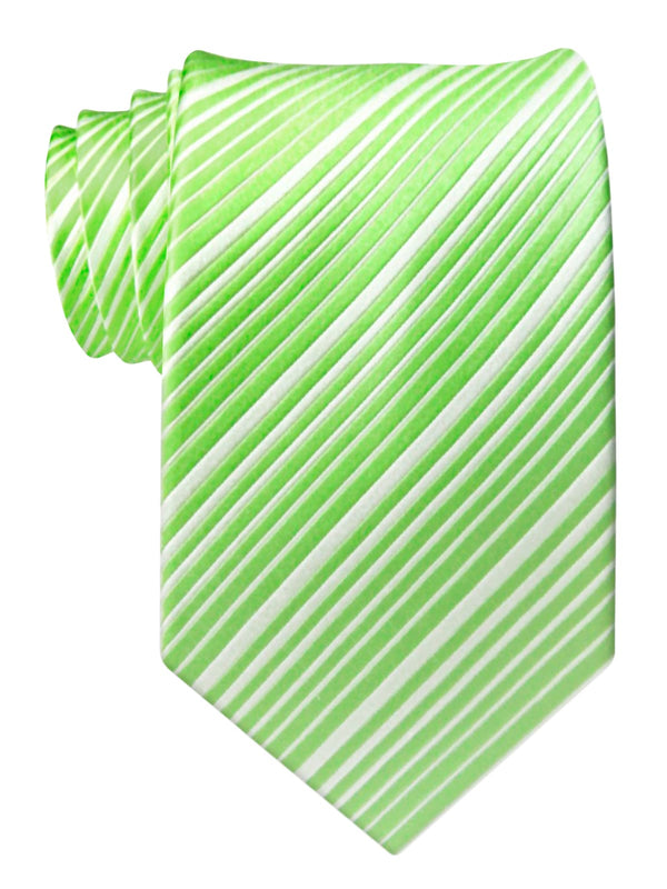 CORBATA SEDA RAYAS VERDE Y BLANCO