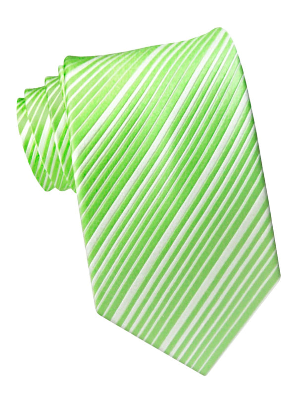 corbata seda rayas verdes y blancas