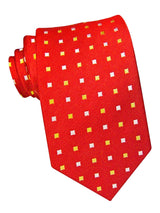 corbata seda roja cuadraditos