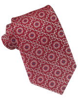 CORBATA SEDA ROJA PATRON GEOMETRICO