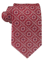 corbata seda roja diseño geometrico