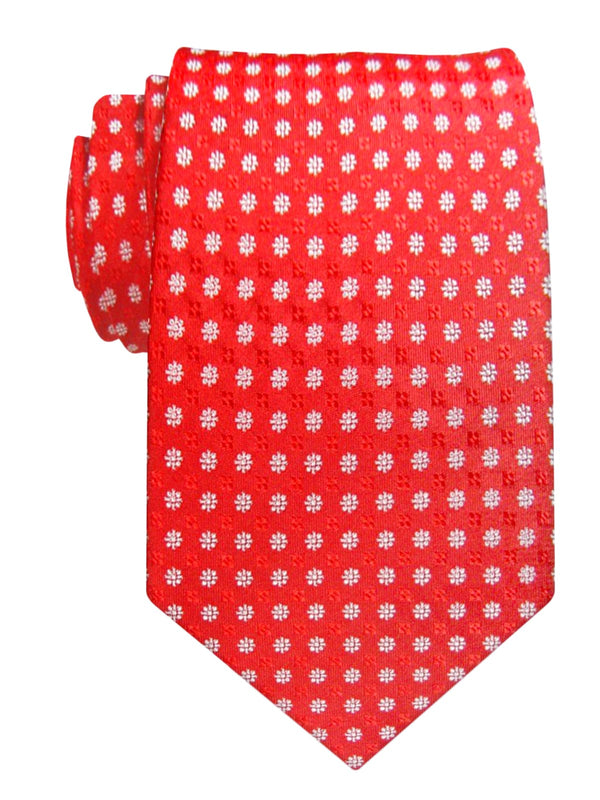 corbata seda roja florecillas blancas