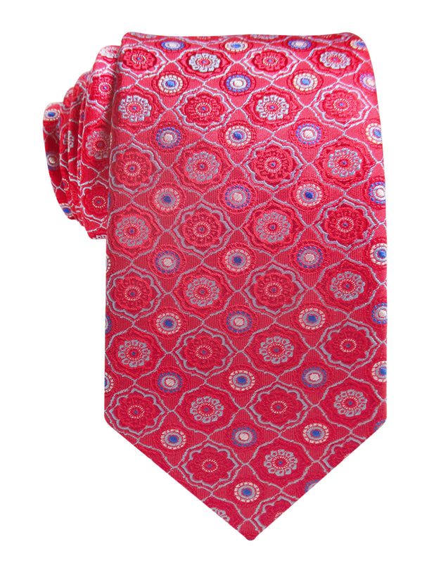 corbata seda roja motivos geometricos