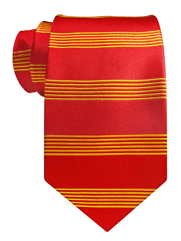 corbata seda roja rayas amarillas