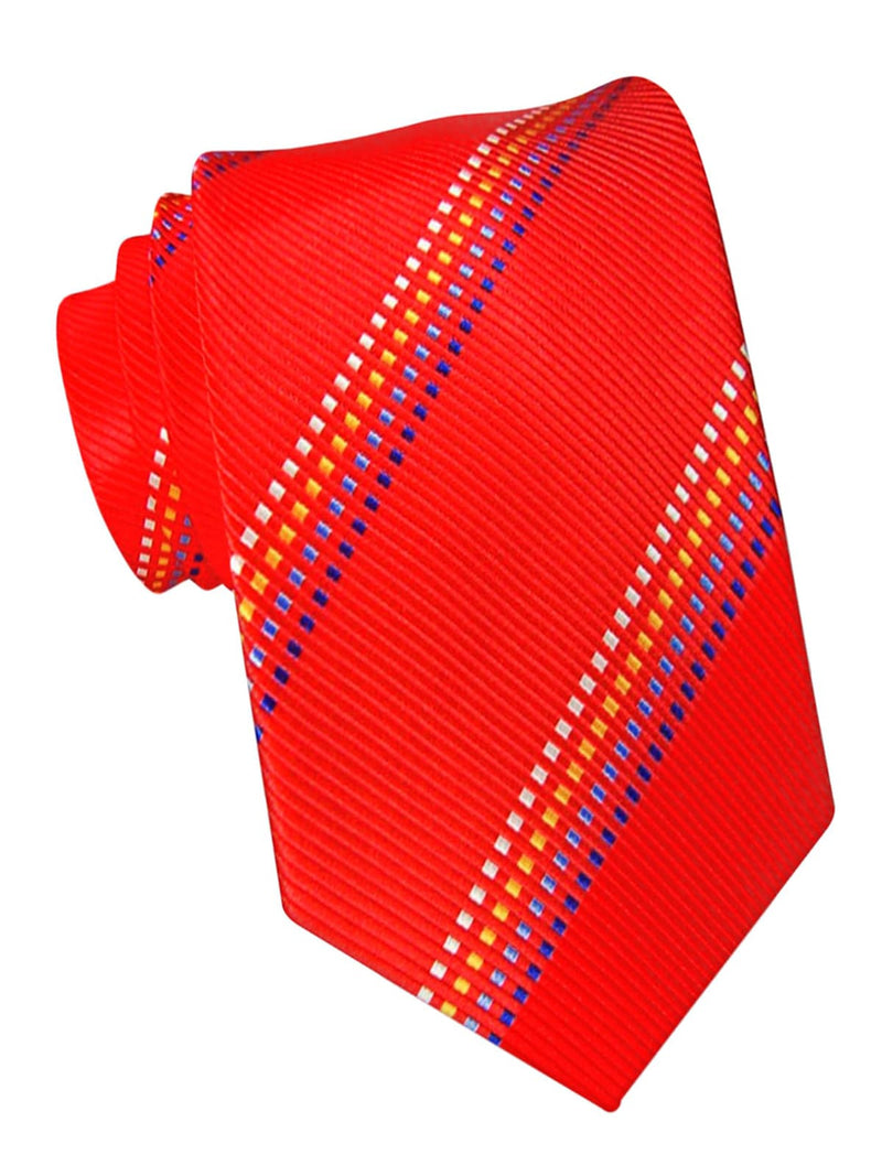corbata seda roja rayas fantasia