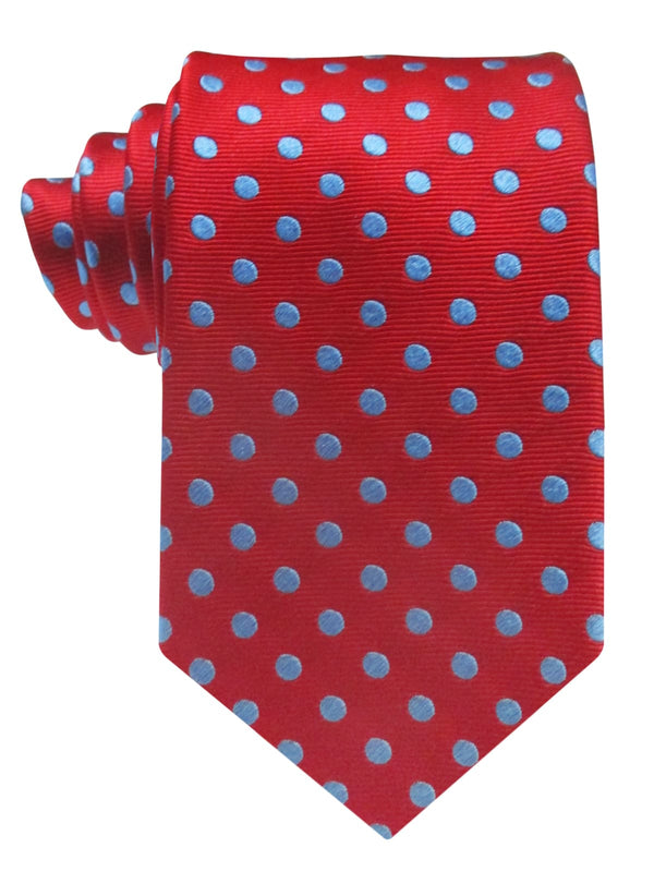 corbata seda roja topos azules