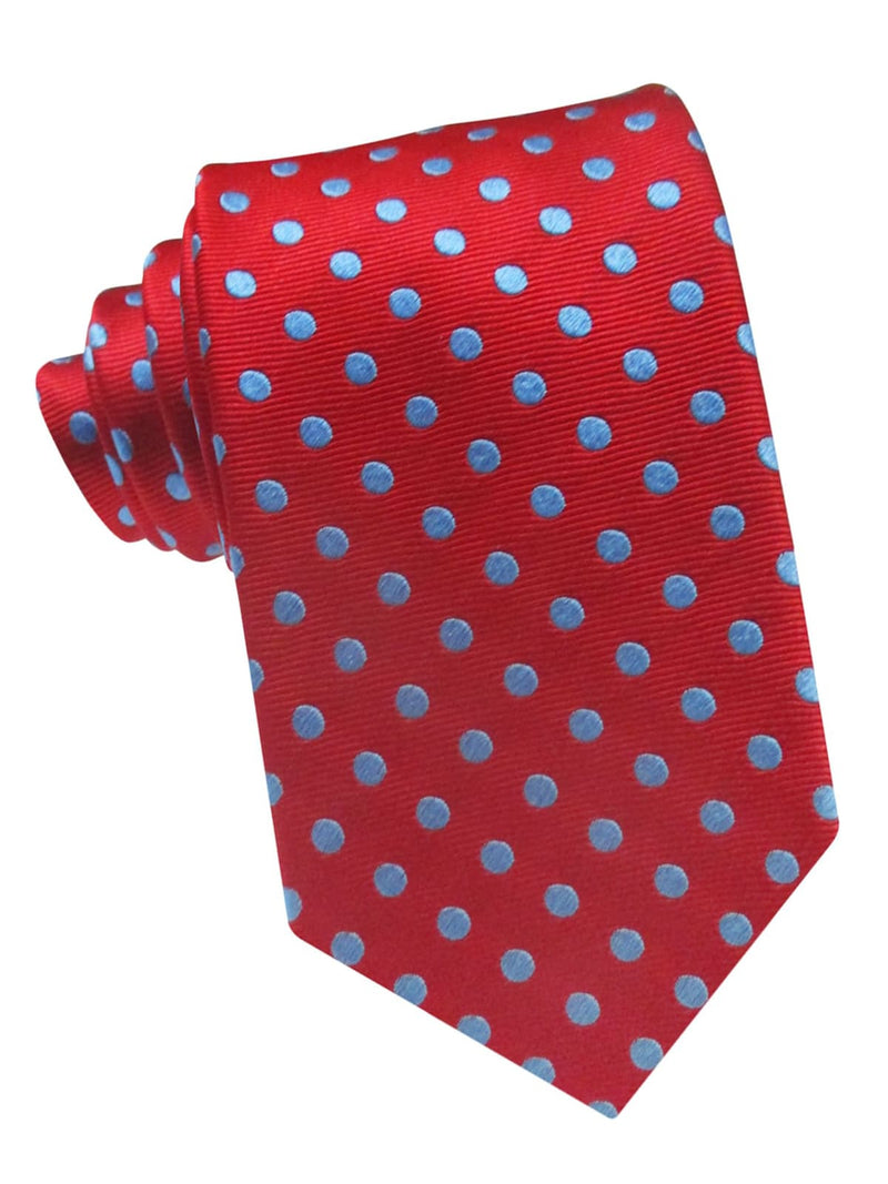 corbata seda roja topos azules