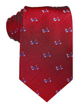 corbata seda roja vespas azules