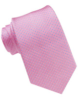 CORBATA SEDA ROSA CON PUNTITOS CELESTES