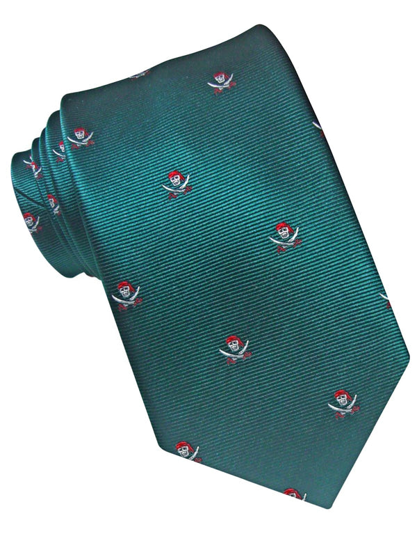 CORBATA SEDA VERDE CALAVERAS PIRATAS