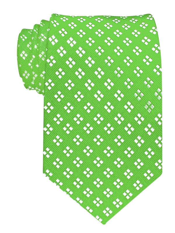 corbata seda verde cuadraditos blancos