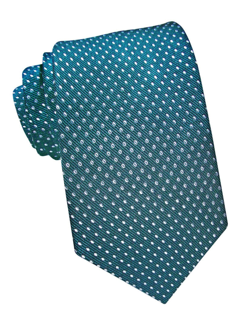 corbata seda verde puntitos blancos