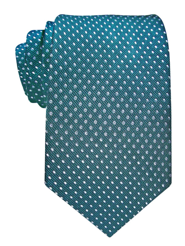 corbata seda verde puntitos blancos