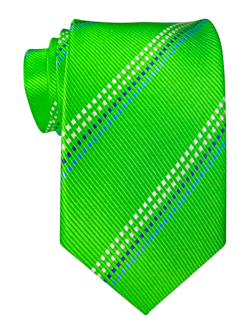 corbata seda verde rayas fantasia