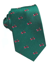 corbata seda verde vespas rojas