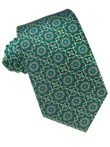 CORBATA SEDA VERDE PATRON GEOMETRICO