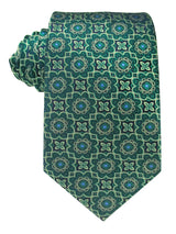 CORBATA SEDA VERDE PATRON GEOMETRICO