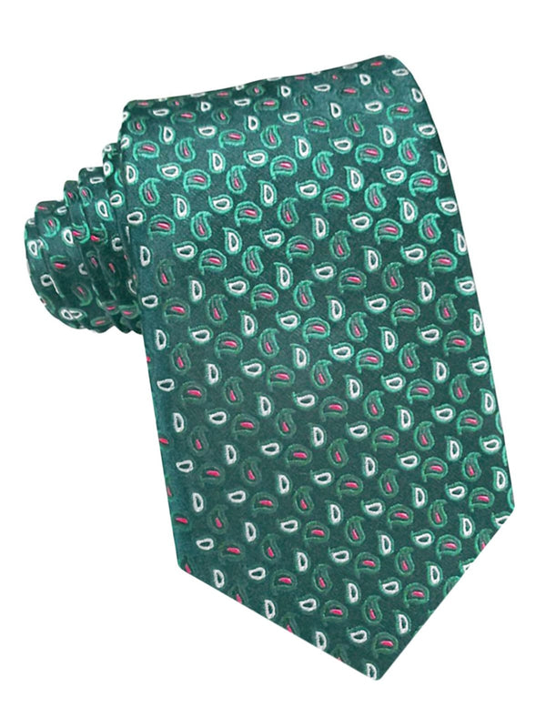 corbata seda verde motivos cachemir