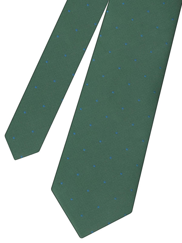 CORBATA SEDA VERDE PUNTITOS AZULES