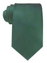 CORBATA SEDA VERDE PUNTITOS AZULES