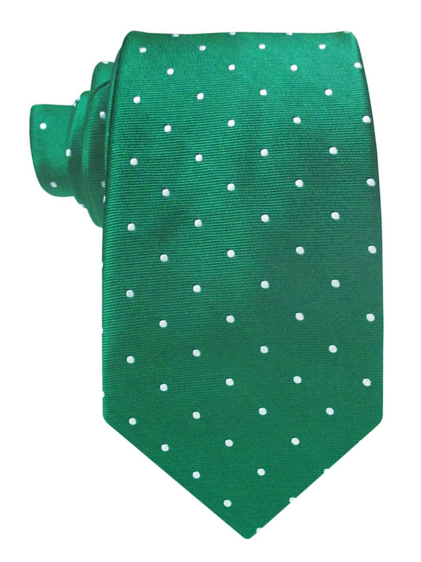 CORBATA SEDA VERDE TOPITOS BLANCOS