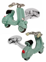 gemelos moto vespa verde