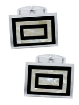 gemelos rectangular nacar onix