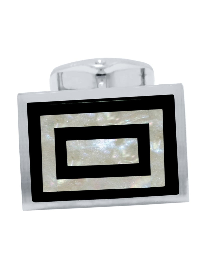gemelos rectangular nacar onix