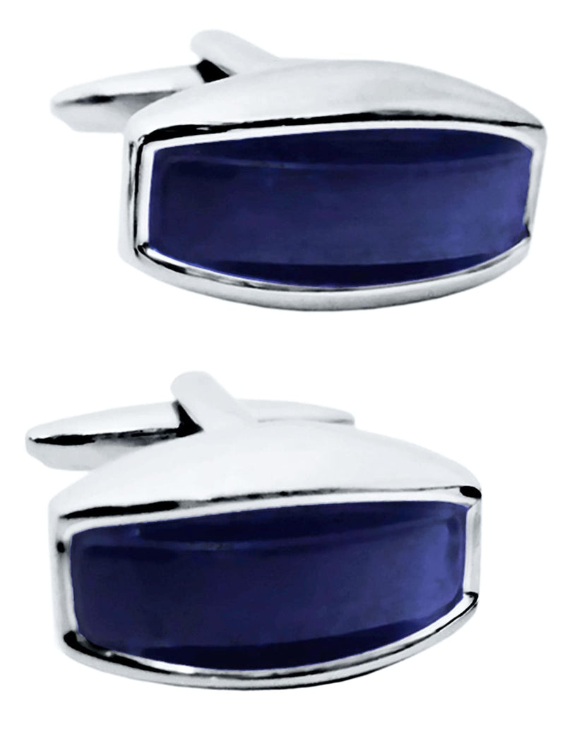 gemelos rectangular piedra azul