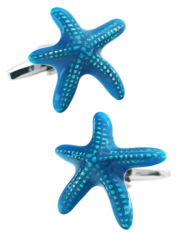 GEMELOS PARA CAMISA ESTRELLA MAR AZUL