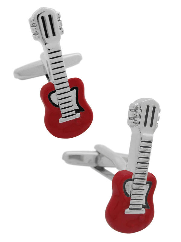 GEMELOS PARA CAMISA GUITARRA ELECTRICA ROJA