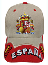 gorra españa beige visera roja