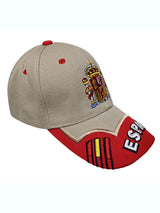 gorra españa beige visera roja