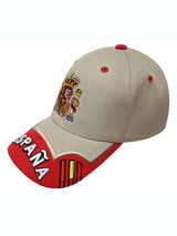 gorra españa beige visera roja
