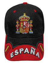 gorra españa negra visera roja
