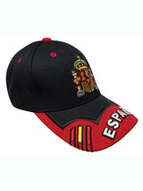 gorra españa negra visera roja