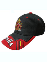 gorra españa negra visera roja