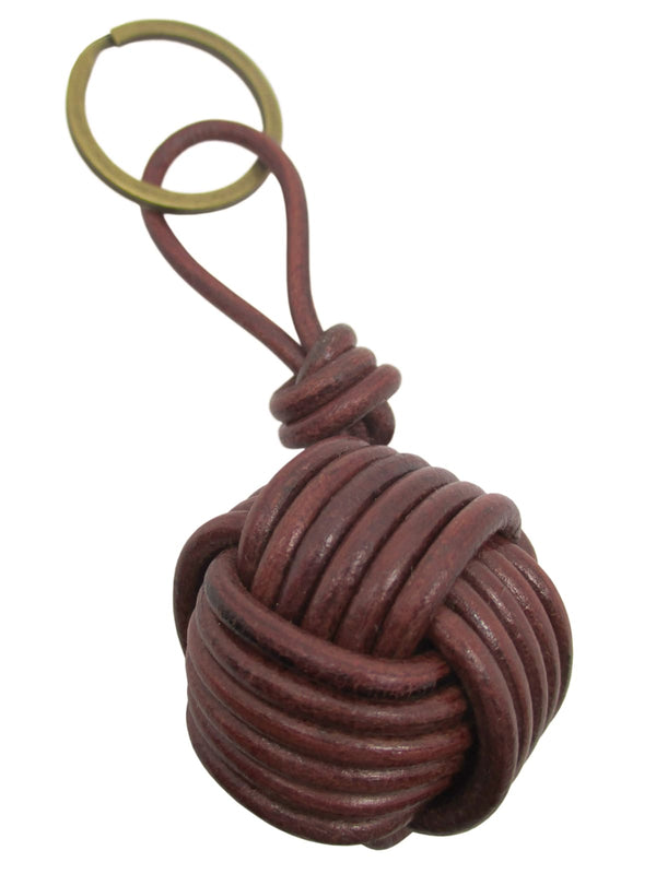 llavero cordon piel nudo marinero marron