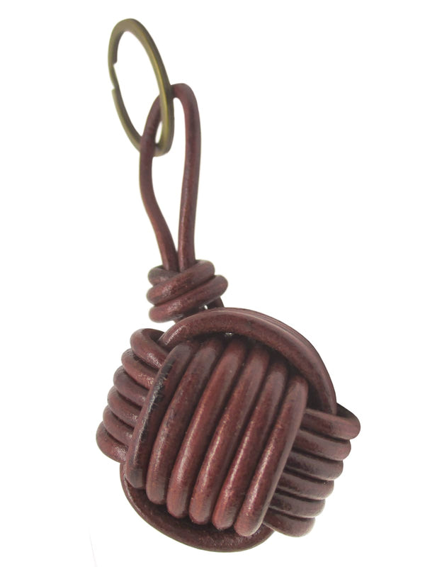 llavero cordon piel nudo marinero marron