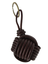 llavero cordon piel nudo marinero marron oscuro