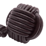 llavero cordon piel nudo marinero marron oscuro