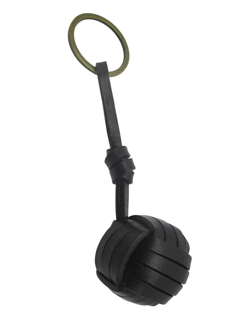 llavero piel nudo marinero negro