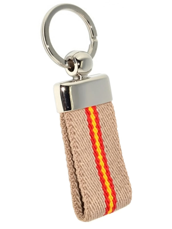 llavero textil beige bandera de España