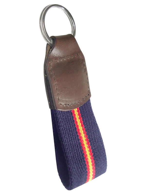 llavero textil piel azul marino bandera de España